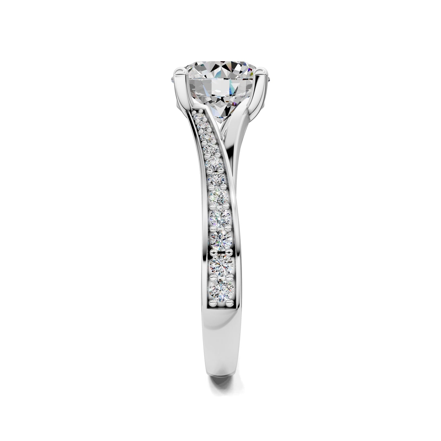 Victoria Split Shank Pave Engagement Ring
