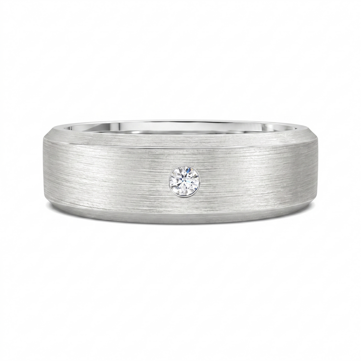 Andrew Matte Beveled Diamond Band