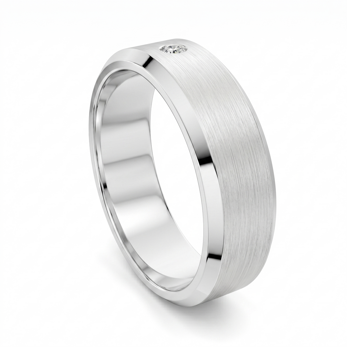 Andrew Matte Beveled Diamond Band