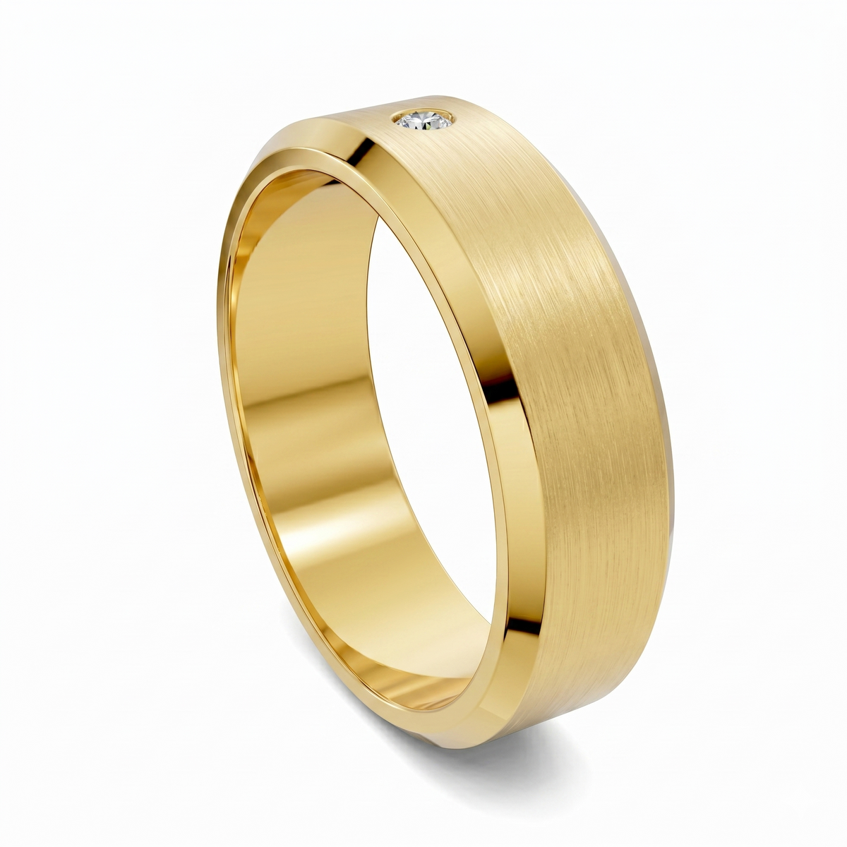 Andrew Matte Beveled Diamond Band
