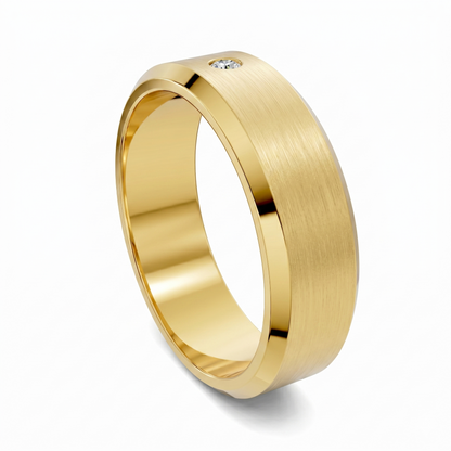 Andrew Matte Beveled Diamond Band
