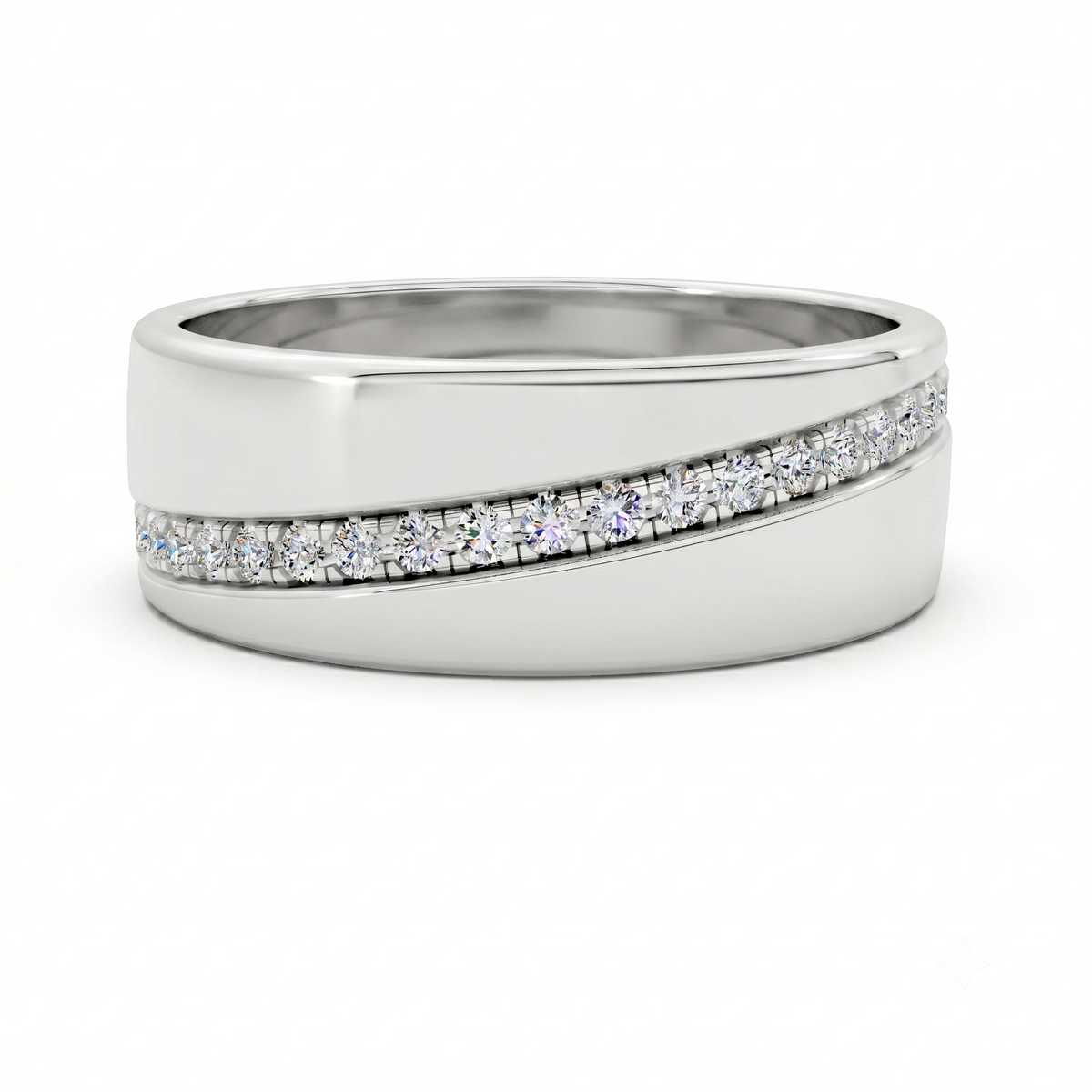 Jacob Diagonal Channel Diamond Band