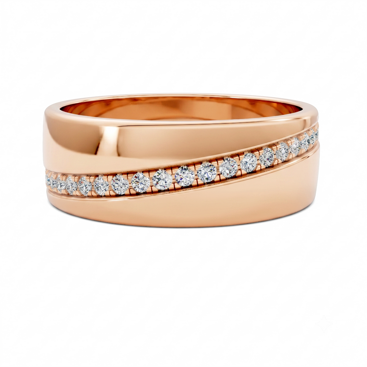 Jacob Diagonal Channel Diamond Band