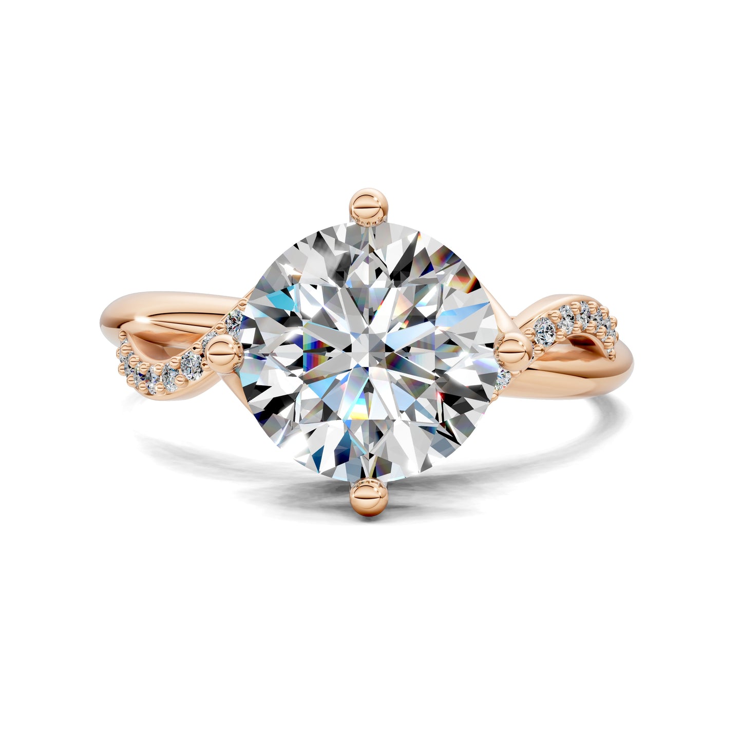 Morgan Twisted Pave Engagement Ring