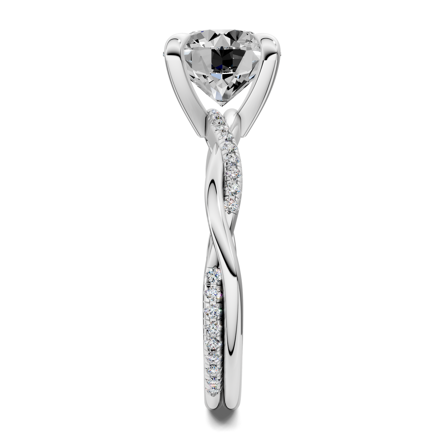 Yvette Scalloped twisted Pavé Ring