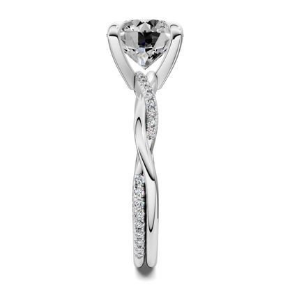 Yvette Scalloped twisted Pavé Ring