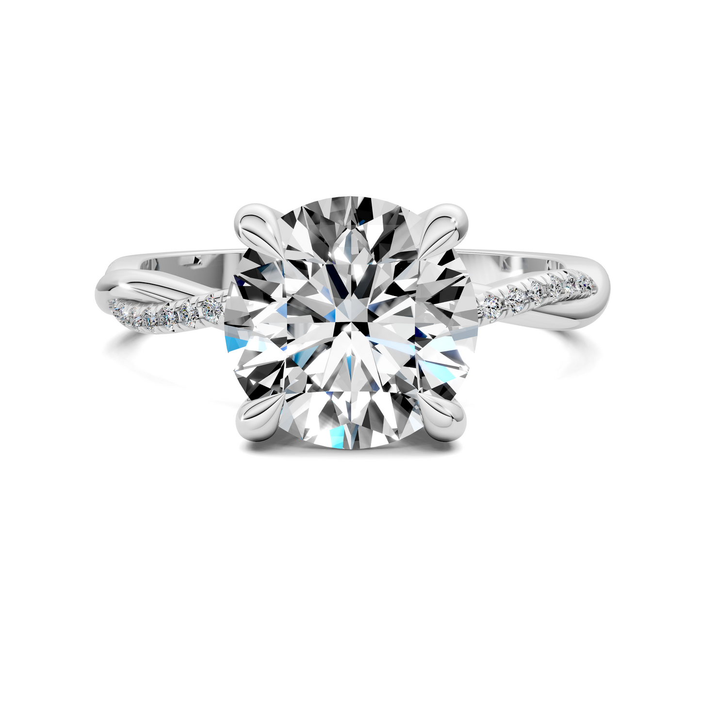 Yvette Scalloped twisted Pavé Ring