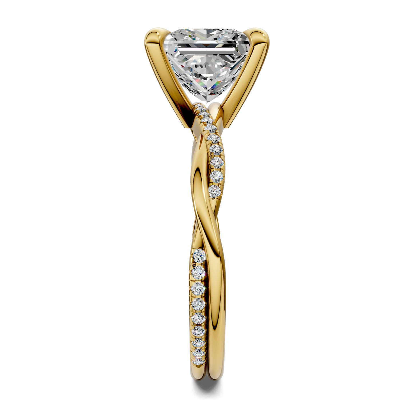 Yvette Scalloped twisted Pavé Ring