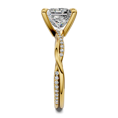 Yvette Scalloped twisted Pavé Ring