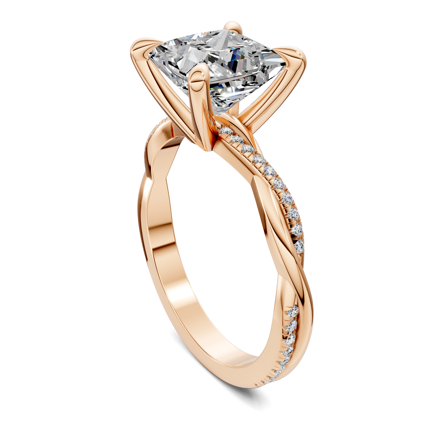 Yvette Scalloped twisted Pavé Ring