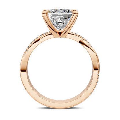 Yvette Scalloped twisted Pavé Ring