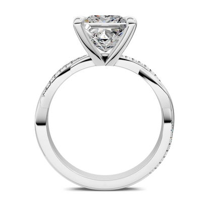 Yvette Scalloped twisted Pavé Ring