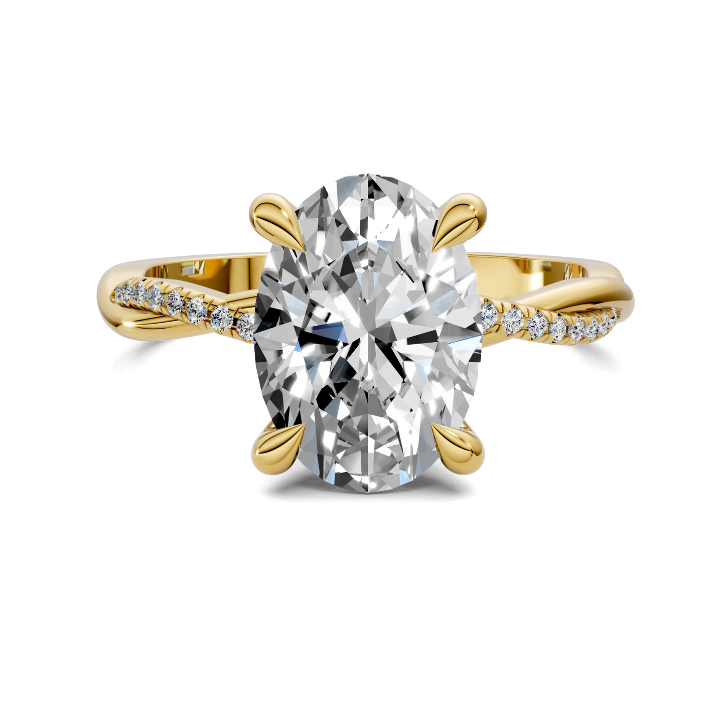 Yvette Scalloped twisted Pavé Ring
