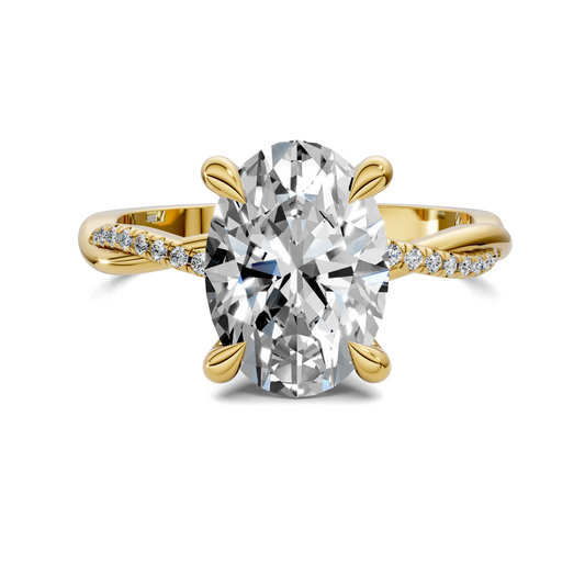 Yvette Scalloped twisted Pavé Ring