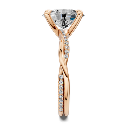 Yvette Scalloped twisted Pavé Ring