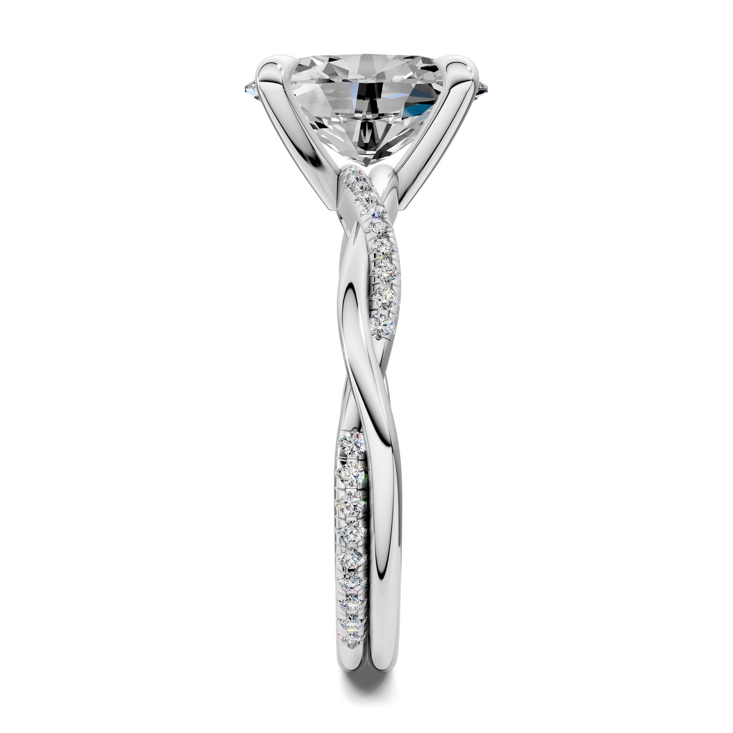 Yvette Scalloped twisted Pavé Ring