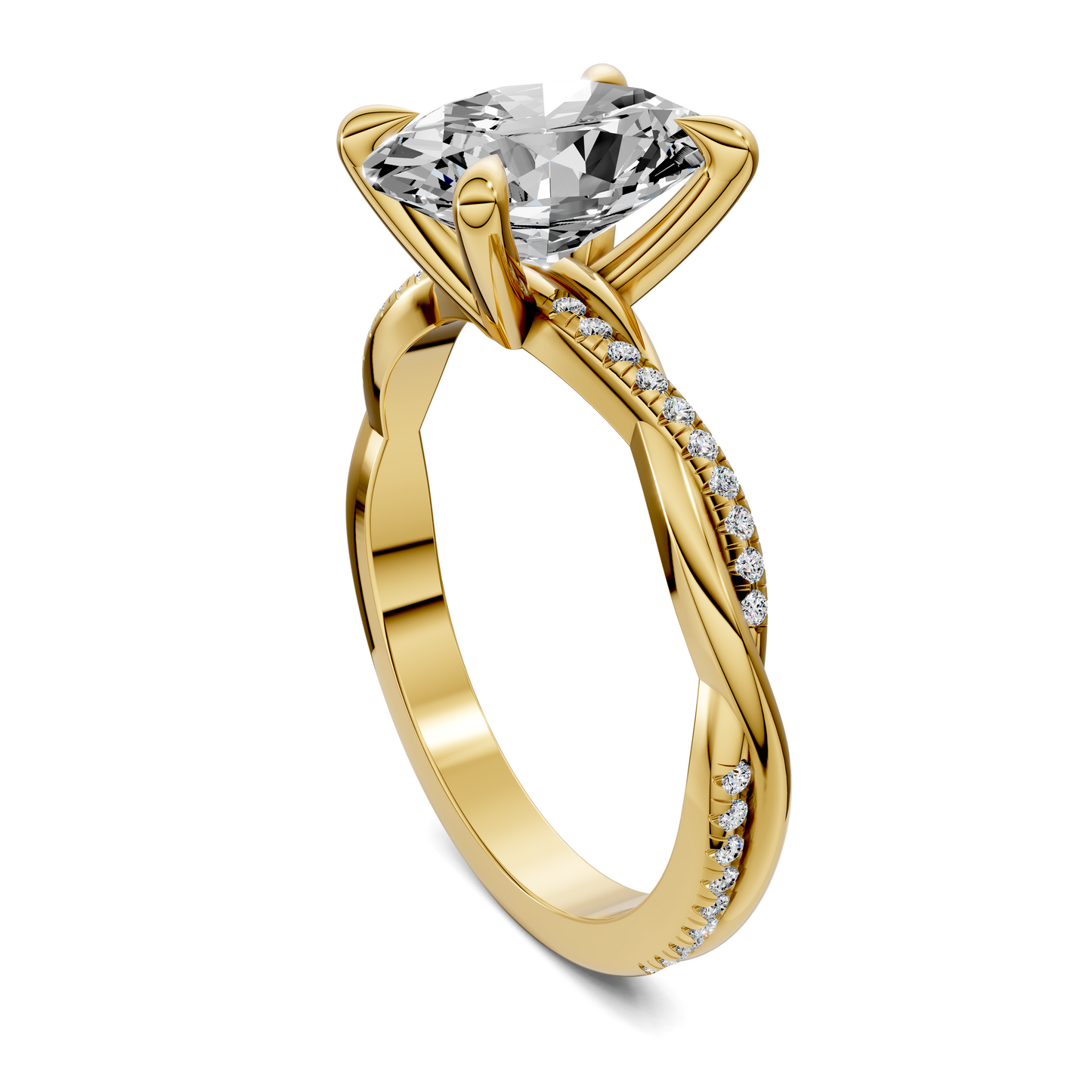 Yvette Scalloped twisted Pavé Ring
