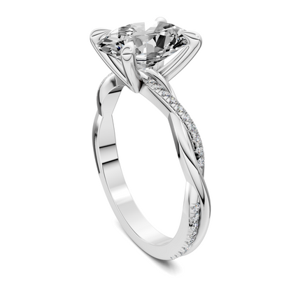 Yvette Scalloped twisted Pavé Ring