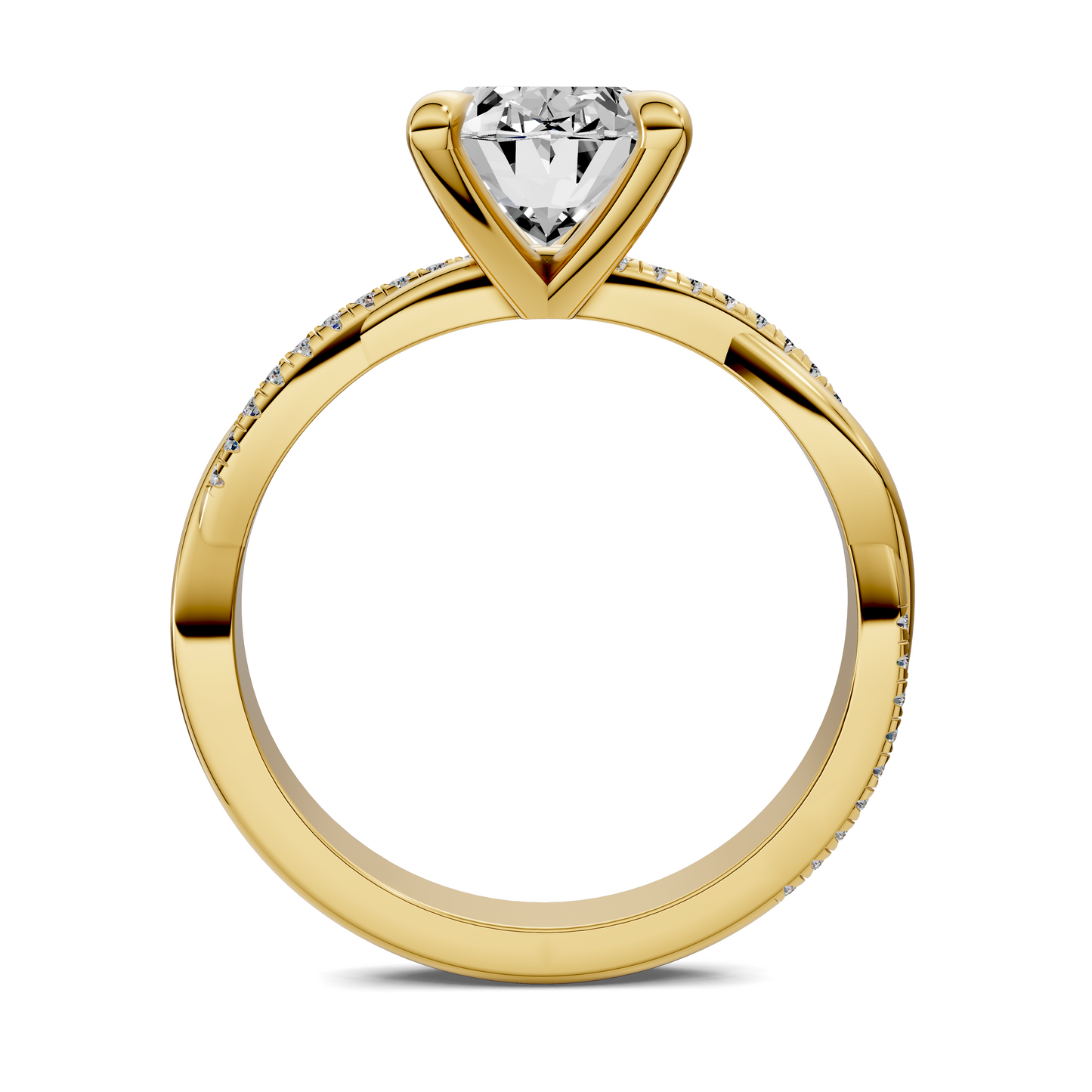 Yvette Scalloped twisted Pavé Ring