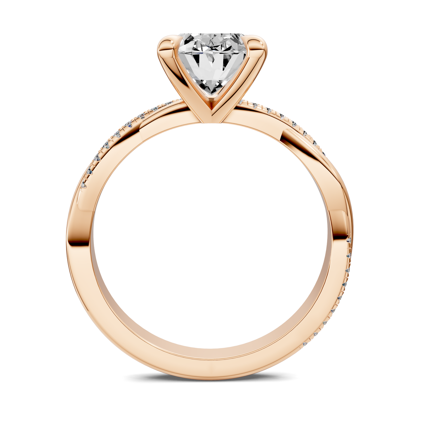 Yvette Scalloped twisted Pavé Ring