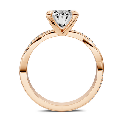 Yvette Scalloped twisted Pavé Ring