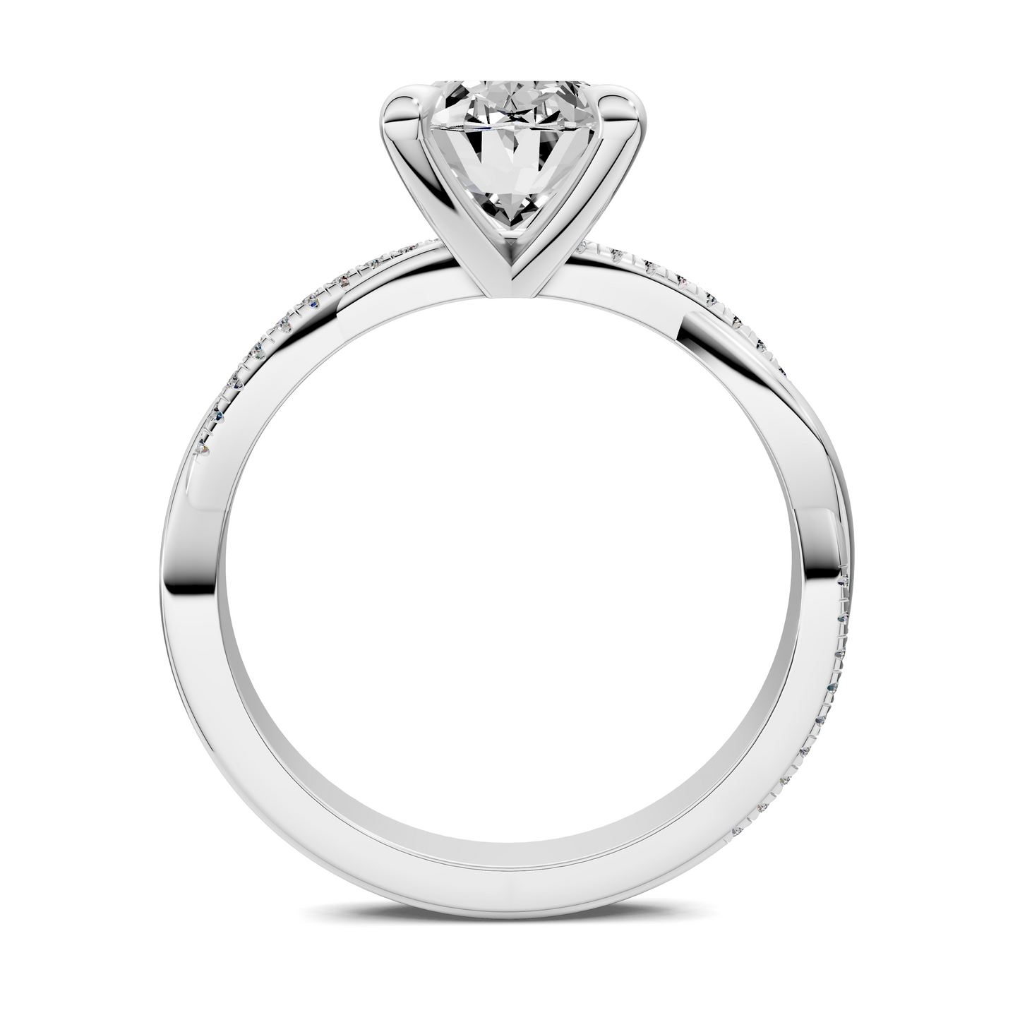 Yvette Scalloped twisted Pavé Ring