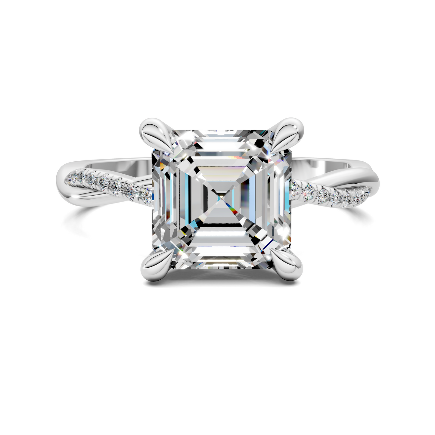Yvette Scalloped twisted Pavé Ring
