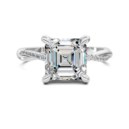 Yvette Scalloped twisted Pavé Ring