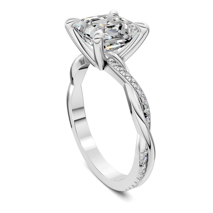 Yvette Scalloped twisted Pavé Ring