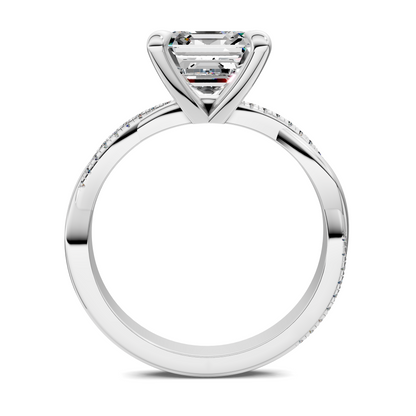 Yvette Scalloped twisted Pavé Ring