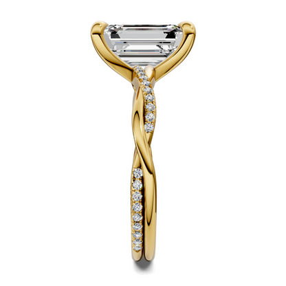 Yvette Scalloped twisted Pavé Ring