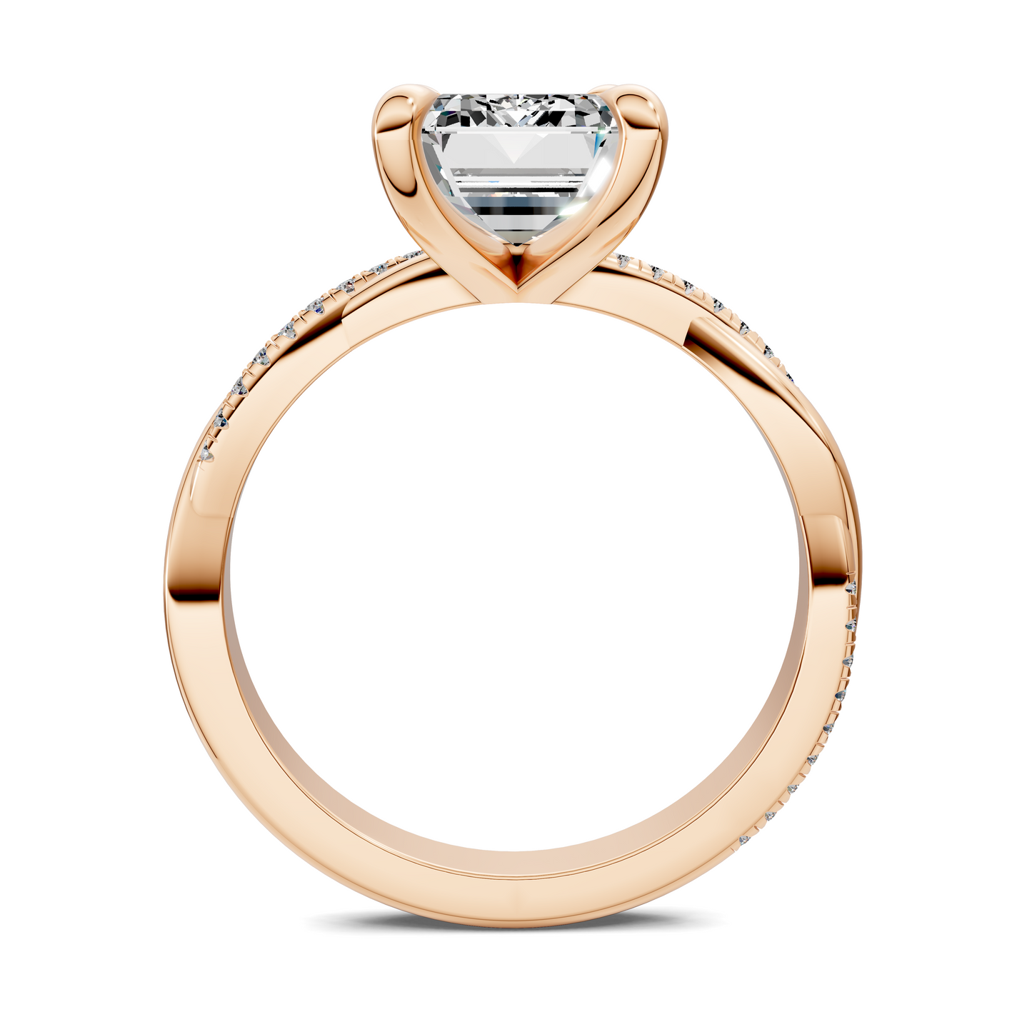 Yvette Scalloped twisted Pavé Ring