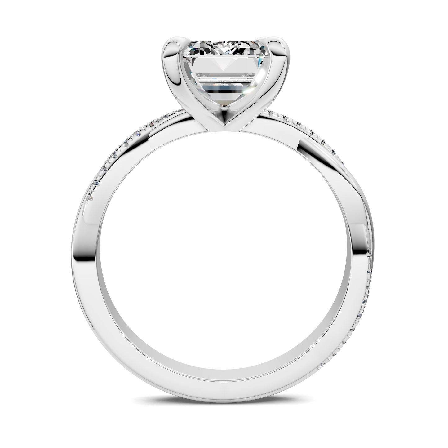 Yvette Scalloped twisted Pavé Ring