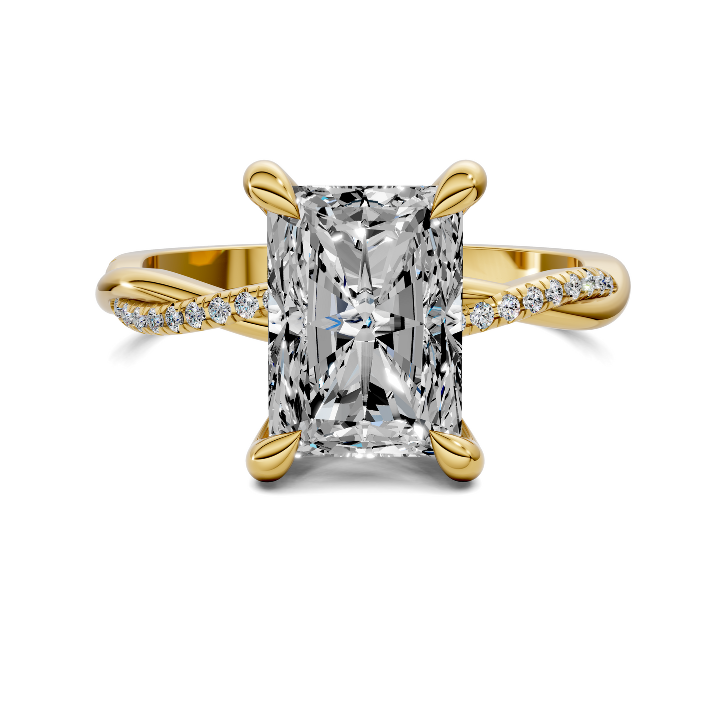 Yvette Scalloped twisted Pavé Ring