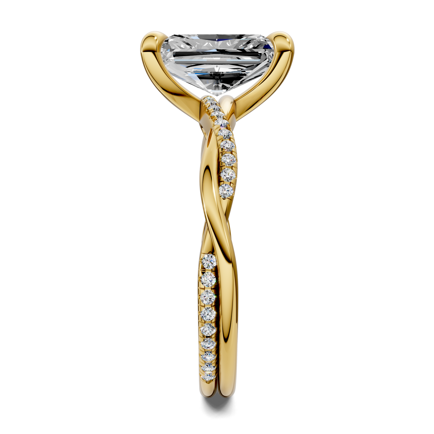 Yvette Scalloped twisted Pavé Ring