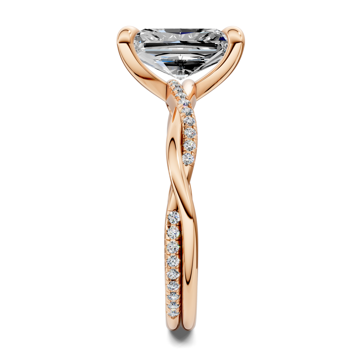 Yvette Scalloped twisted Pavé Ring