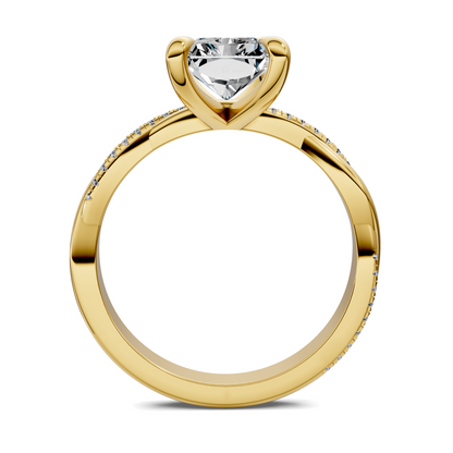 Yvette Scalloped twisted Pavé Ring