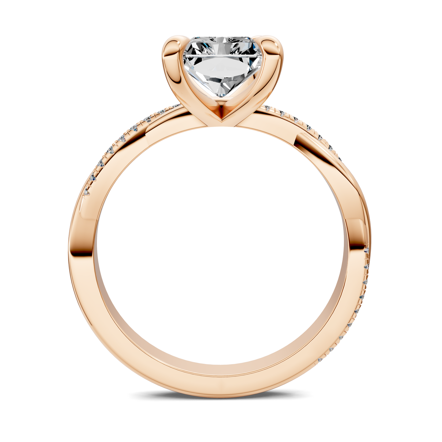 Yvette Scalloped twisted Pavé Ring