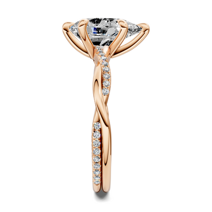 Yvette Scalloped twisted Pavé Ring