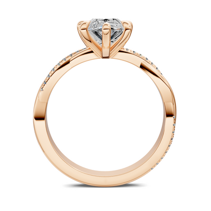 Yvette Scalloped twisted Pavé Ring