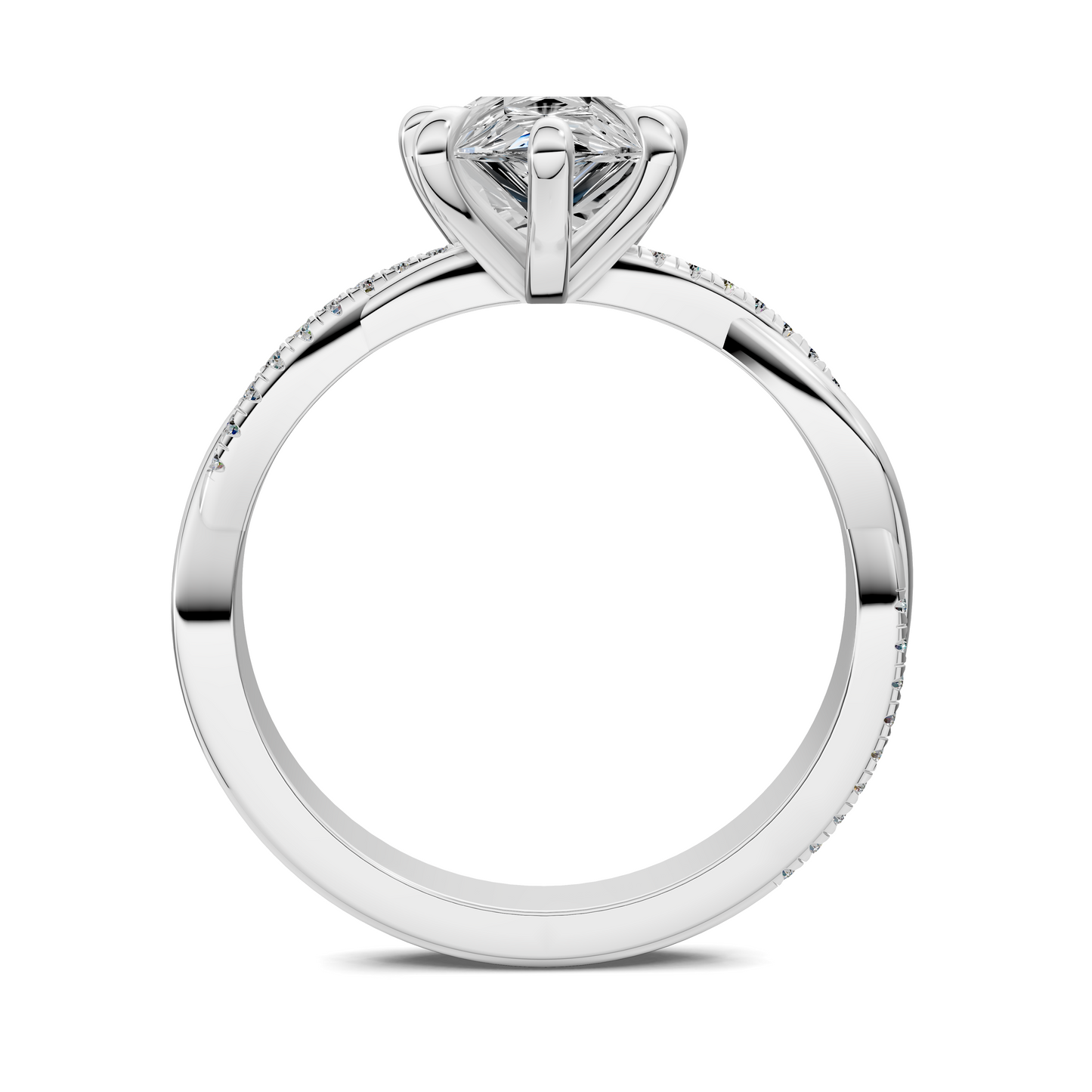 Yvette Scalloped twisted Pavé Ring