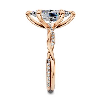 Yvette Scalloped twisted Pavé Ring