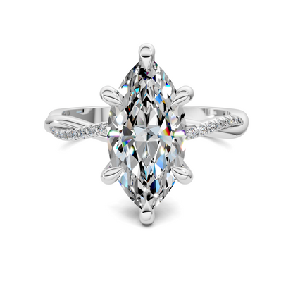 Yvette Scalloped twisted Pavé Ring