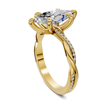 Yvette Scalloped twisted Pavé Ring