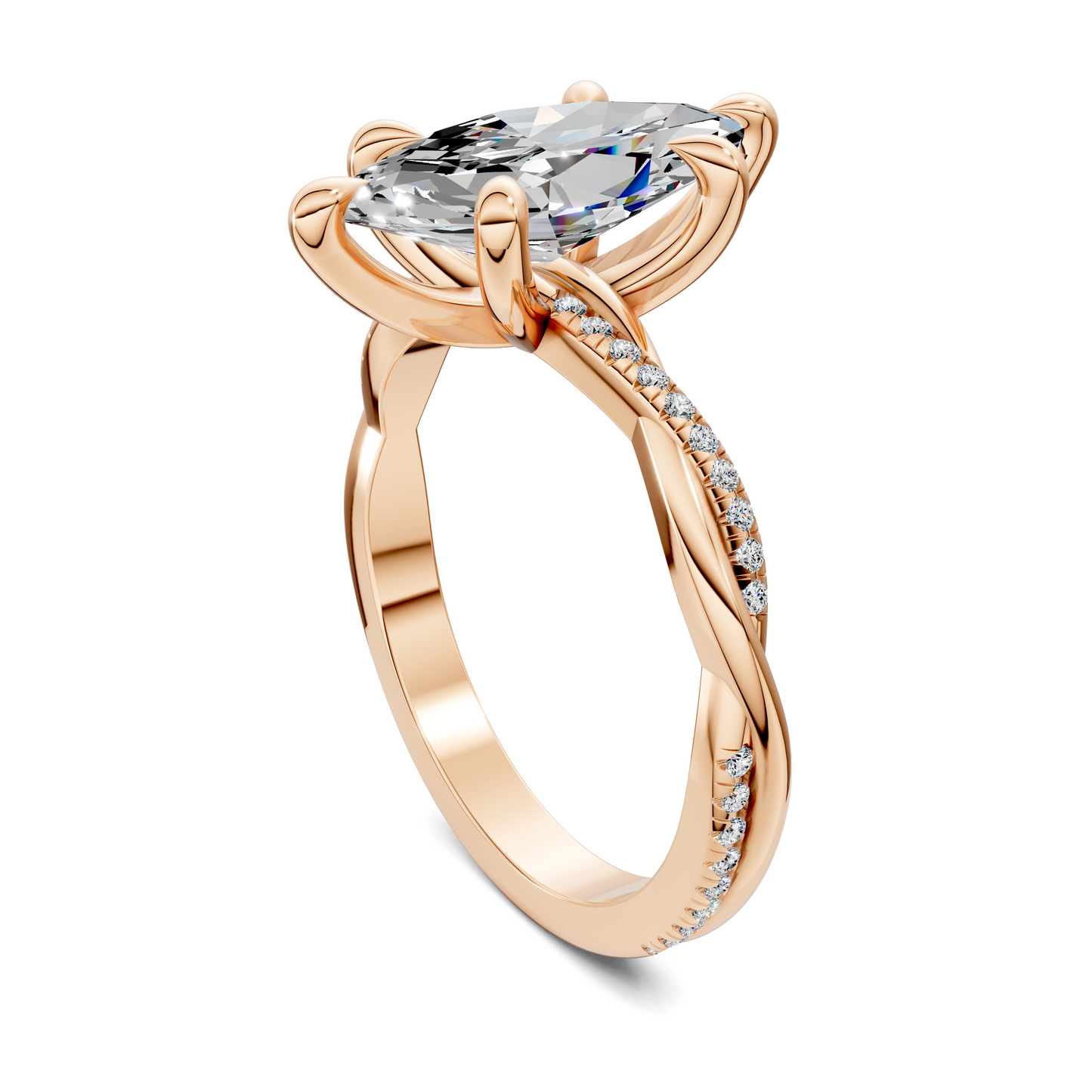 Yvette Scalloped twisted Pavé Ring