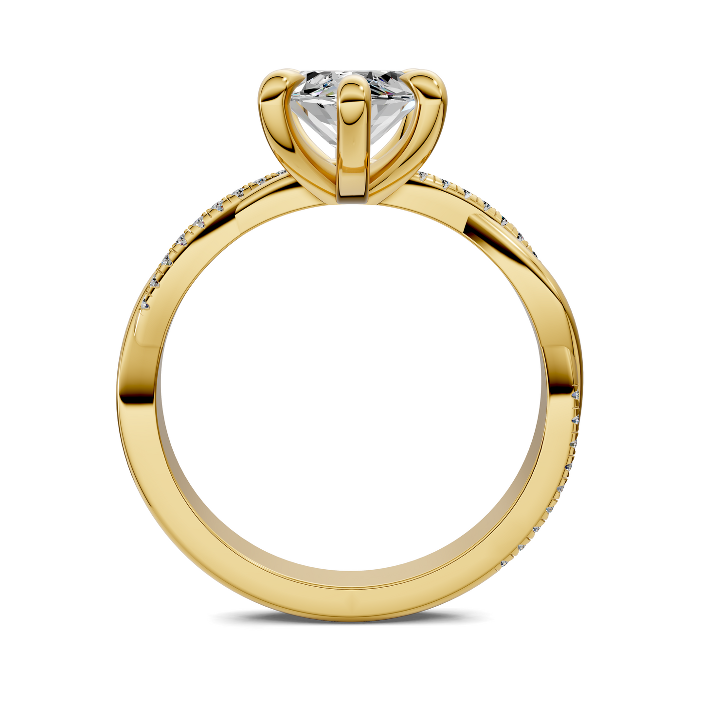 Yvette Scalloped twisted Pavé Ring