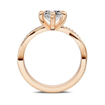 Yvette Scalloped twisted Pavé Ring