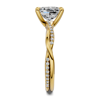Yvette Scalloped twisted Pavé Ring