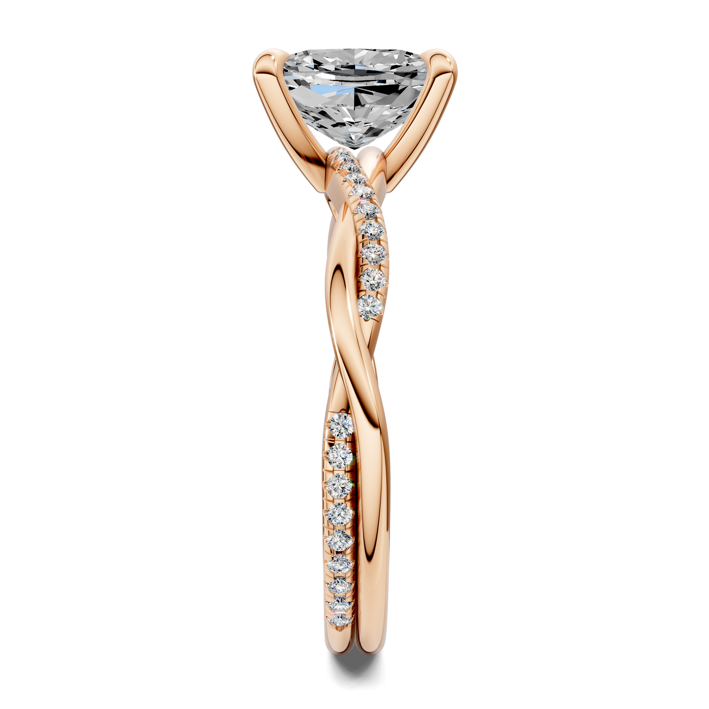 Yvette Scalloped twisted Pavé Ring