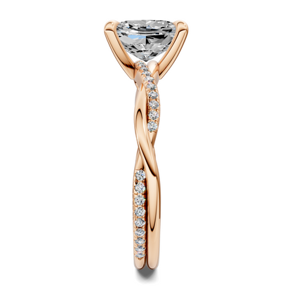 Yvette Scalloped twisted Pavé Ring